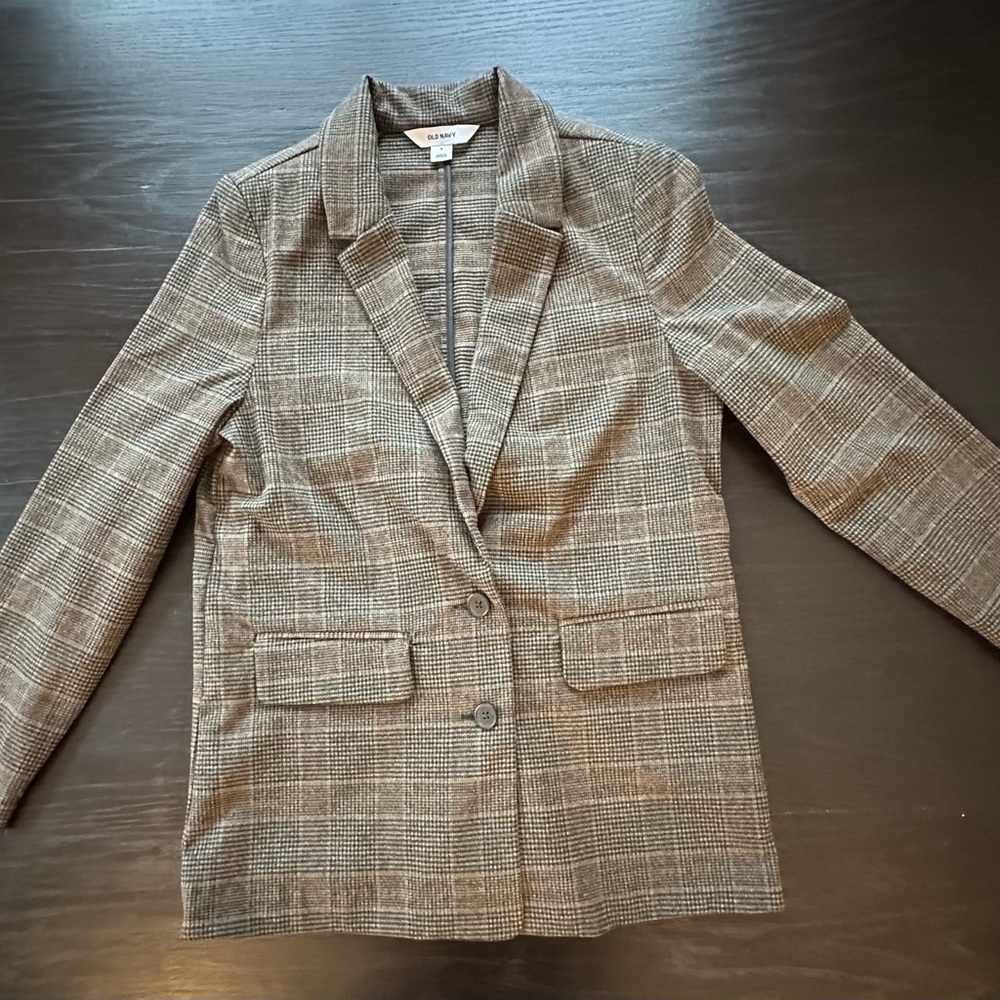 Old Navy Brown Plaid Blazer